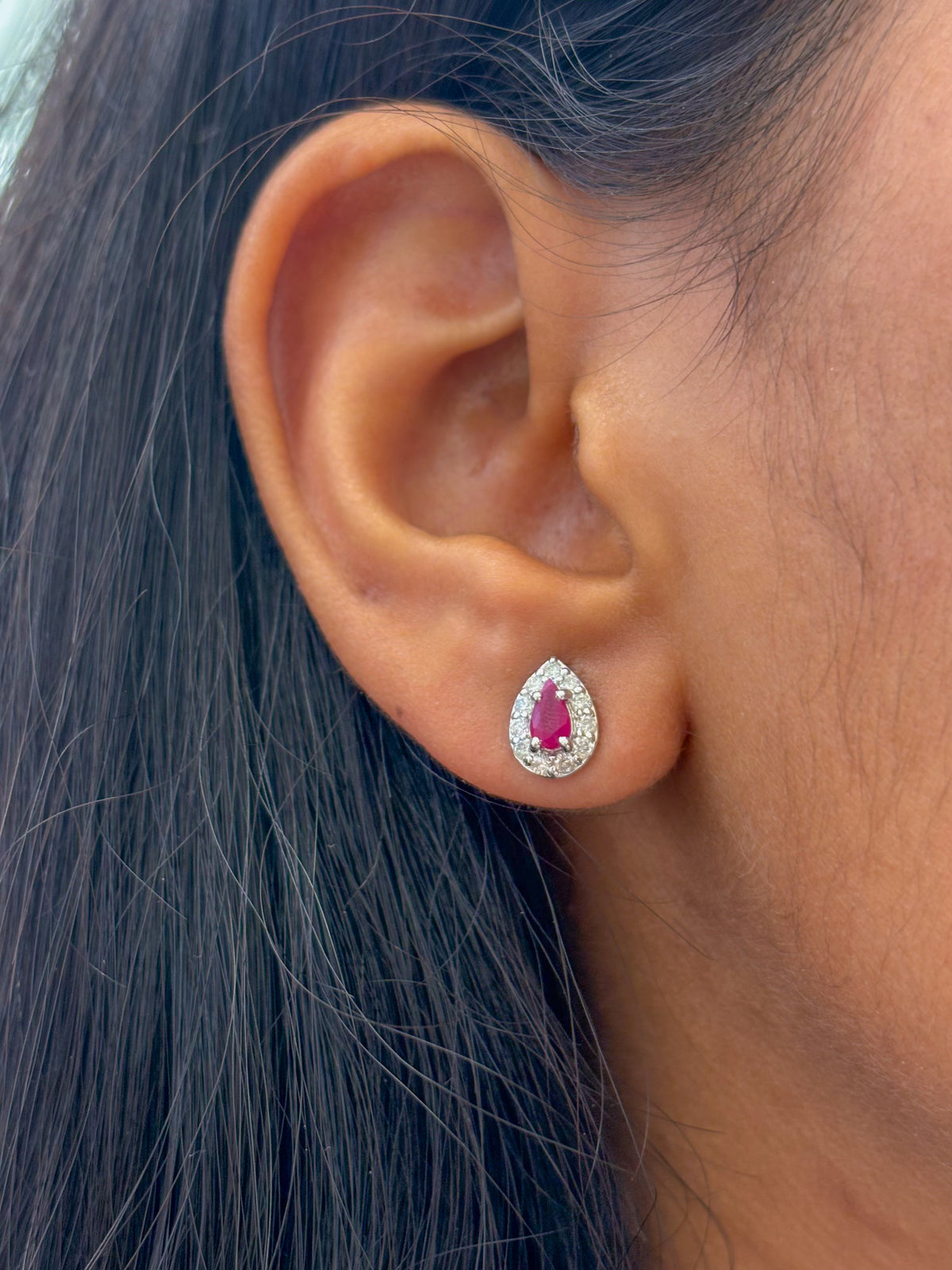 Ruby Diamond Earrings
