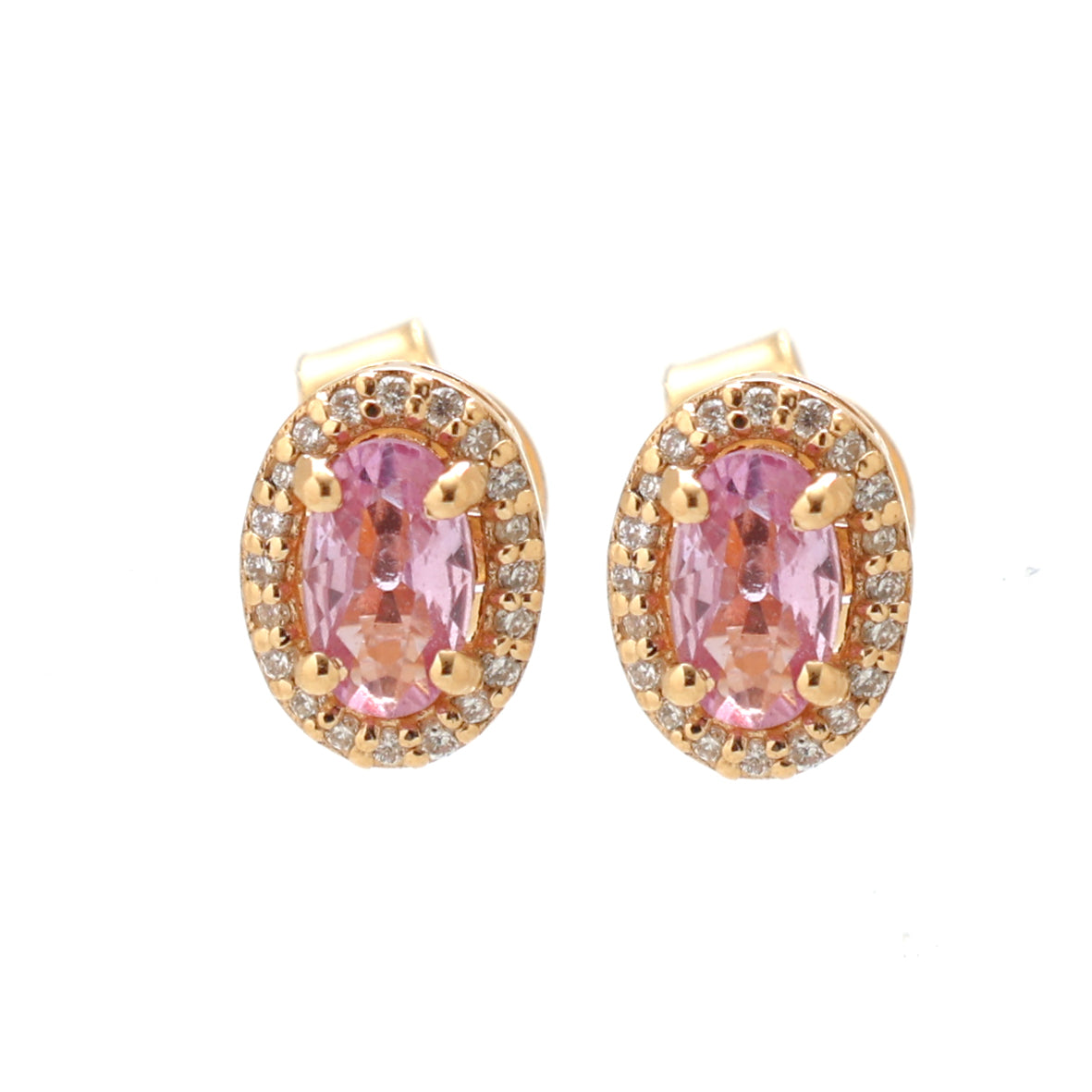 Pink Sapphire Diamond Earrings