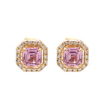 Pink Sapphire Diamond Earrings