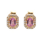 Pink Sapphire Diamond Earrings
