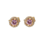 Pink Sapphire Diamond Earrings