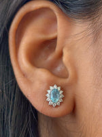 Aquamarine Diamond Earrings