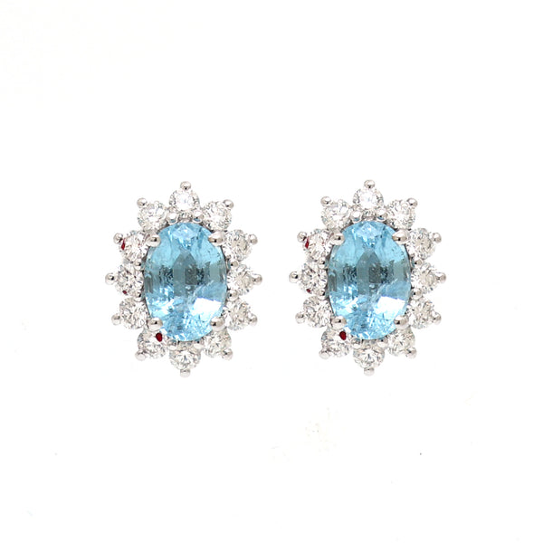 Aquamarine Diamond Earrings