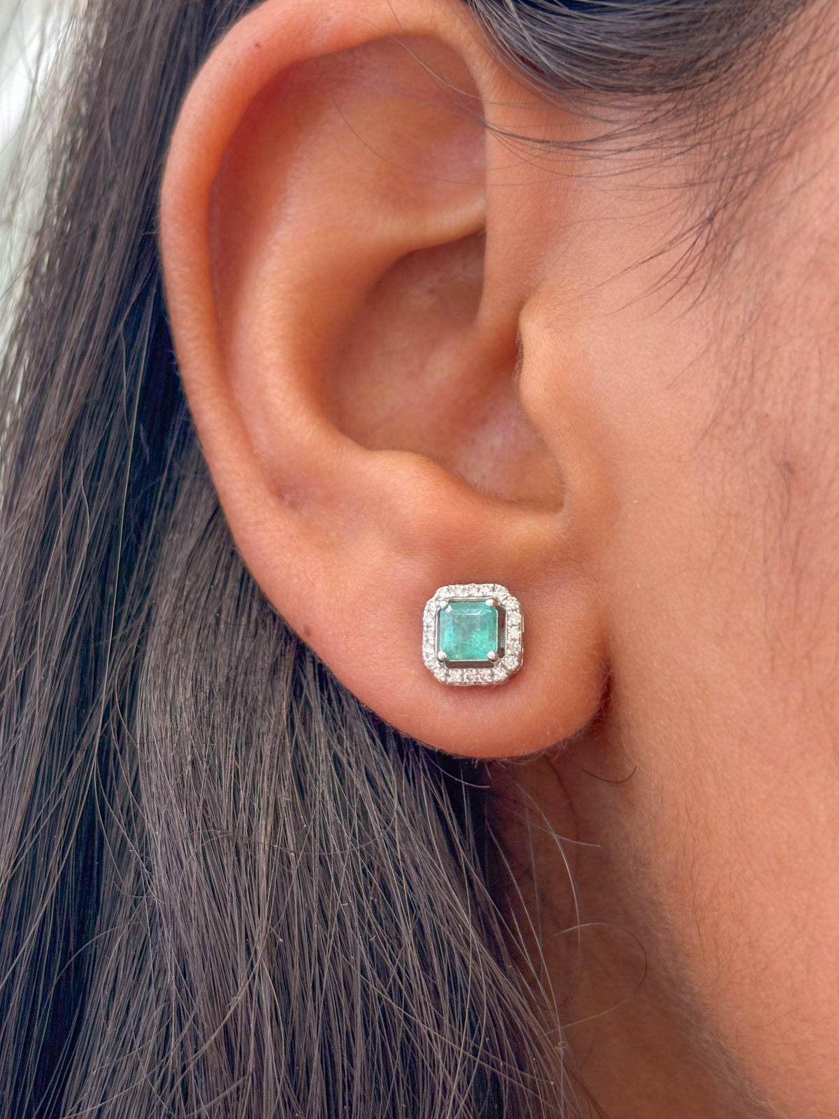 Emerald Diamond Earrings