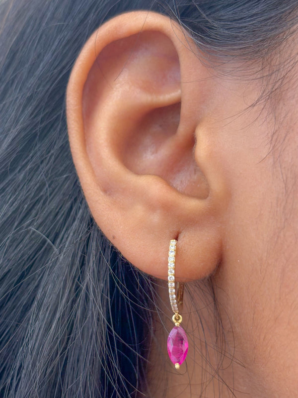 Ruby Diamond Earrings