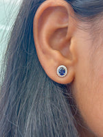Blue Sapphire Diamond Earrings
