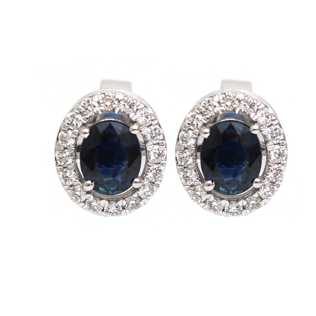 Blue Sapphire Diamond Earrings