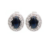Blue Sapphire Diamond Earrings