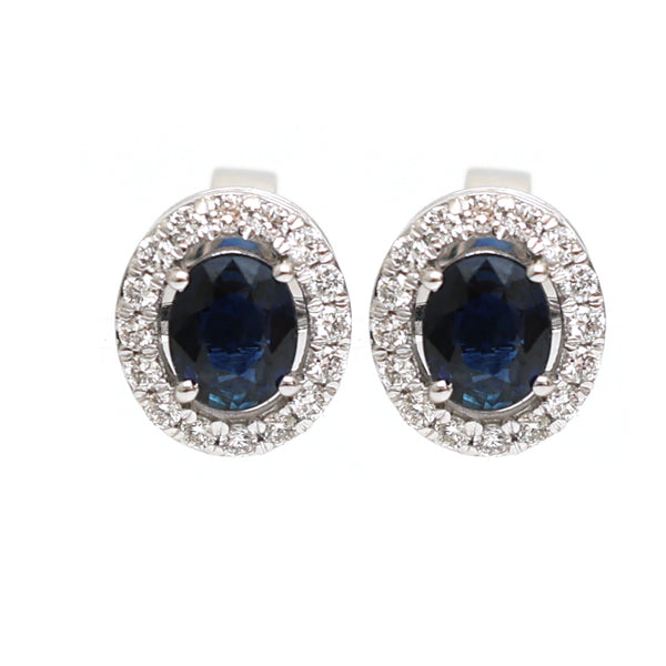 Blue Sapphire Diamond Earrings
