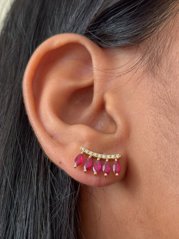 Ruby Diamond Earrings
