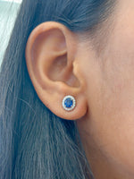 Blue Sapphire Diamond Earrings