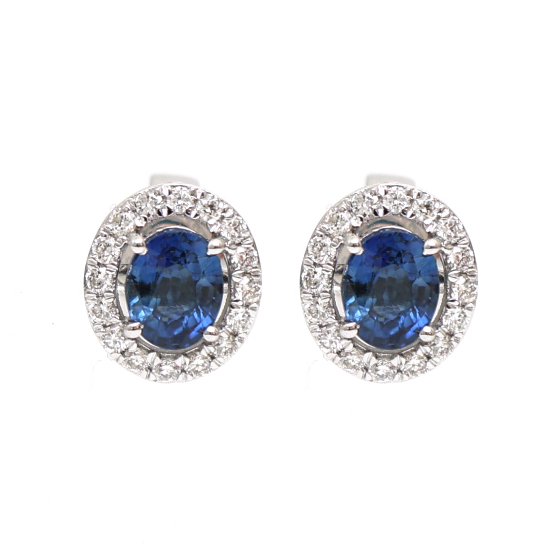 Blue Sapphire Diamond Earrings
