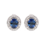 Blue Sapphire Diamond Earrings