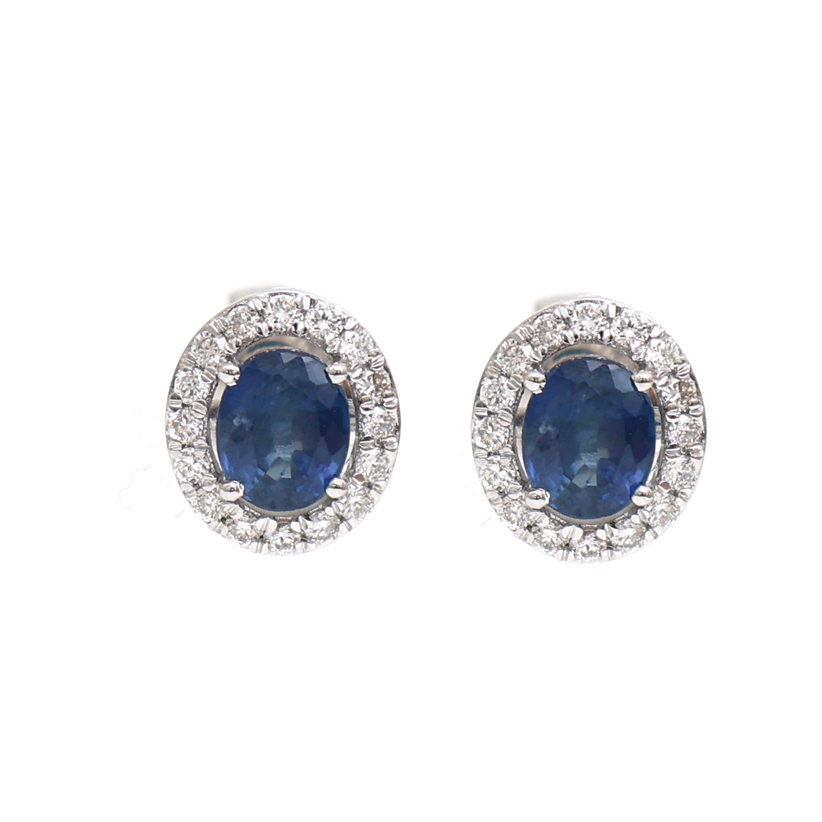 Blue Sapphire Diamond Earrings