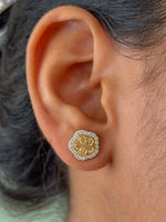 Pink Sapphire Diamond Earrings