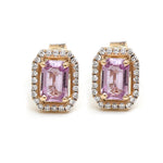 Pink Sapphire Diamond Earrings