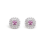 Pink Sapphire Diamond Earrings