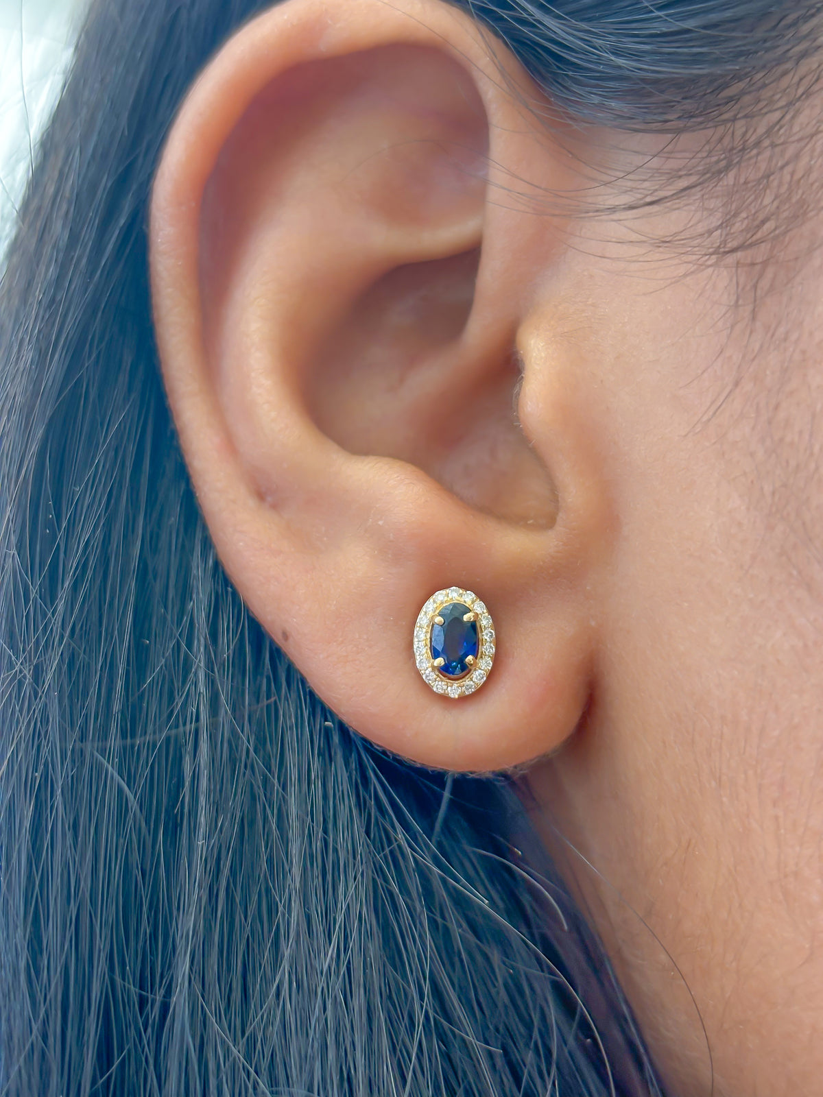 Blue Sapphire Diamond Earrings