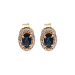 Blue Sapphire Diamond Earrings