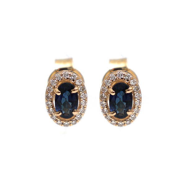 Blue Sapphire Diamond Earrings