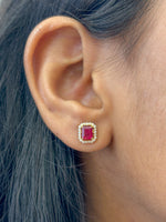 Ruby Diamond Earrings