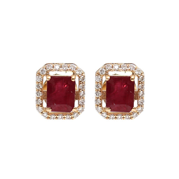 Ruby Diamond Earrings