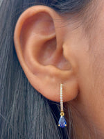Blue Sapphire Diamond Earrings