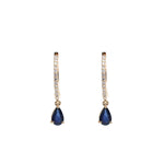 Blue Sapphire Diamond Earrings