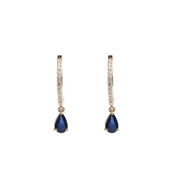 Blue Sapphire Diamond Earrings
