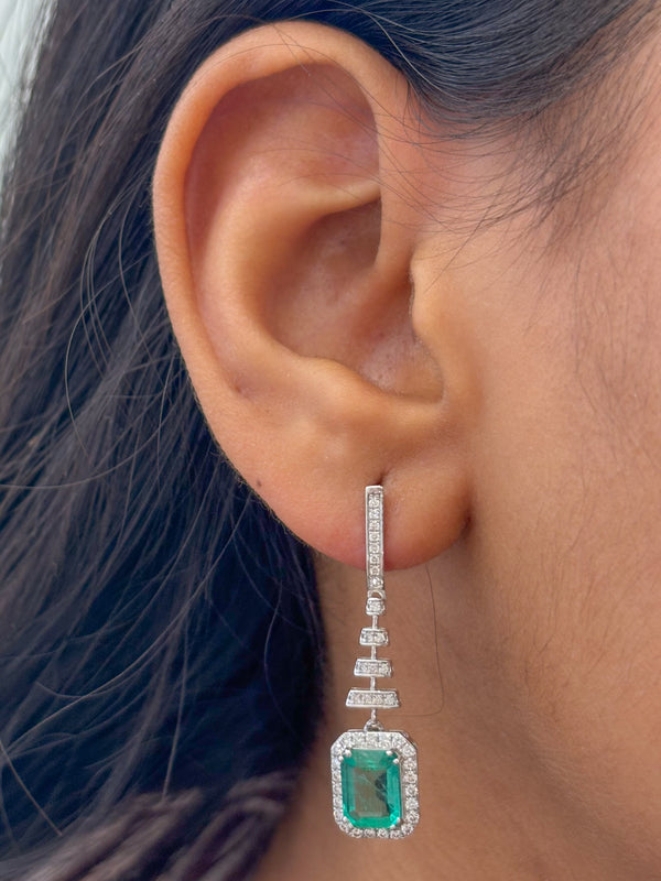 Emerald Diamond Earrings