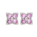 Pink Sapphire Diamond Earrings