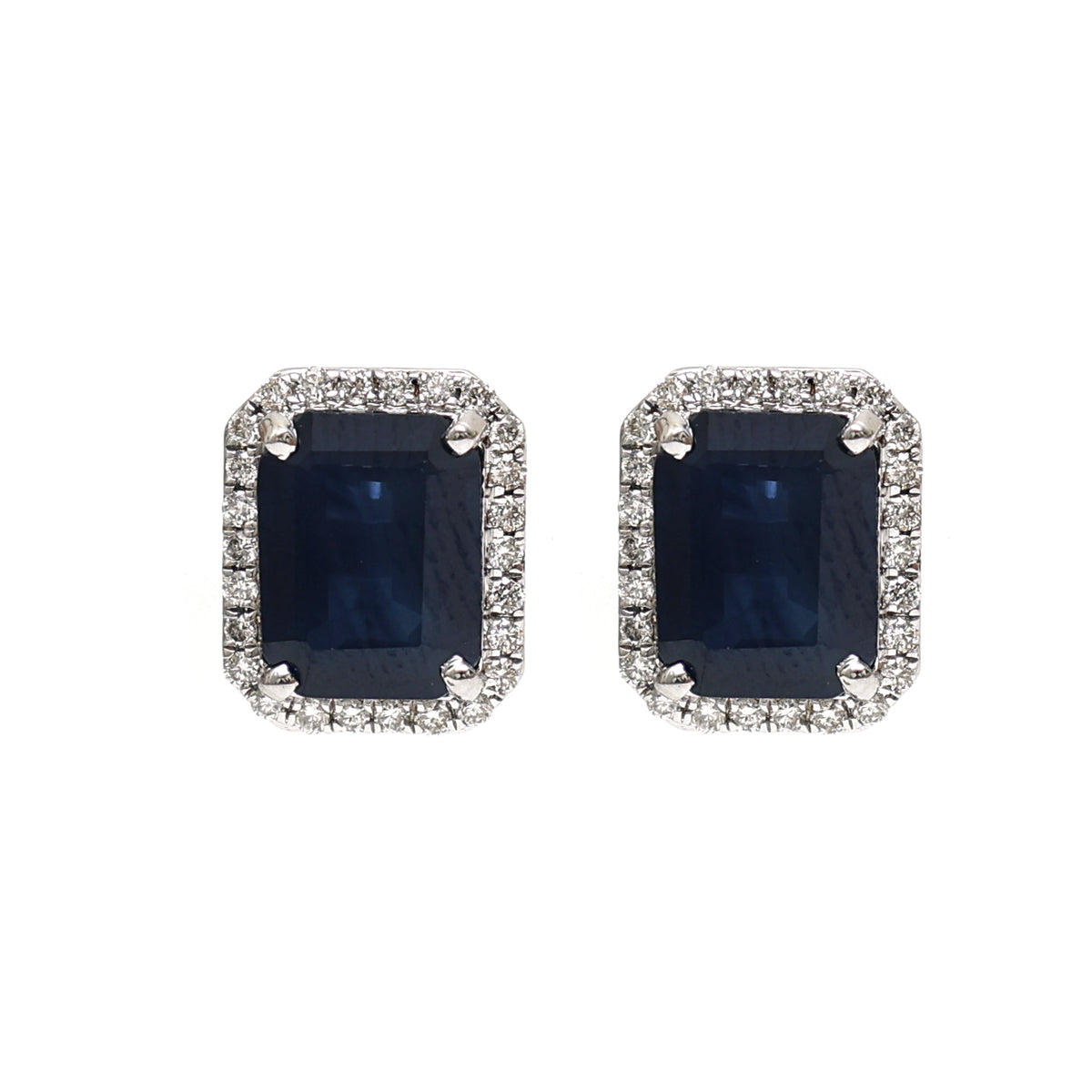 Blue Sapphire Diamond Earrings