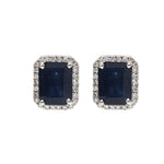 Blue Sapphire Diamond Earrings