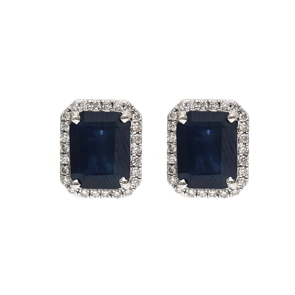 Blue Sapphire Diamond Earrings