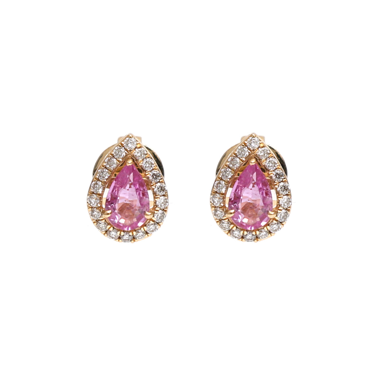 Pink Sapphire Diamond Earrings