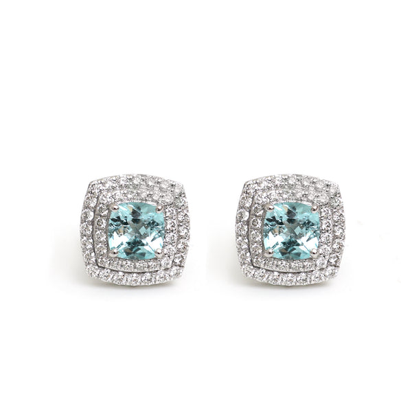 Paraiba Tourmaline Diamond Earrings