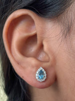 Aquamarine Diamond Earrings