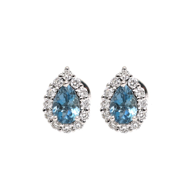 Aquamarine Diamond Earrings