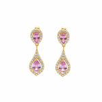 Pink Sapphire Diamond Earring