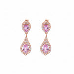 Pink Sapphire Diamond Earring