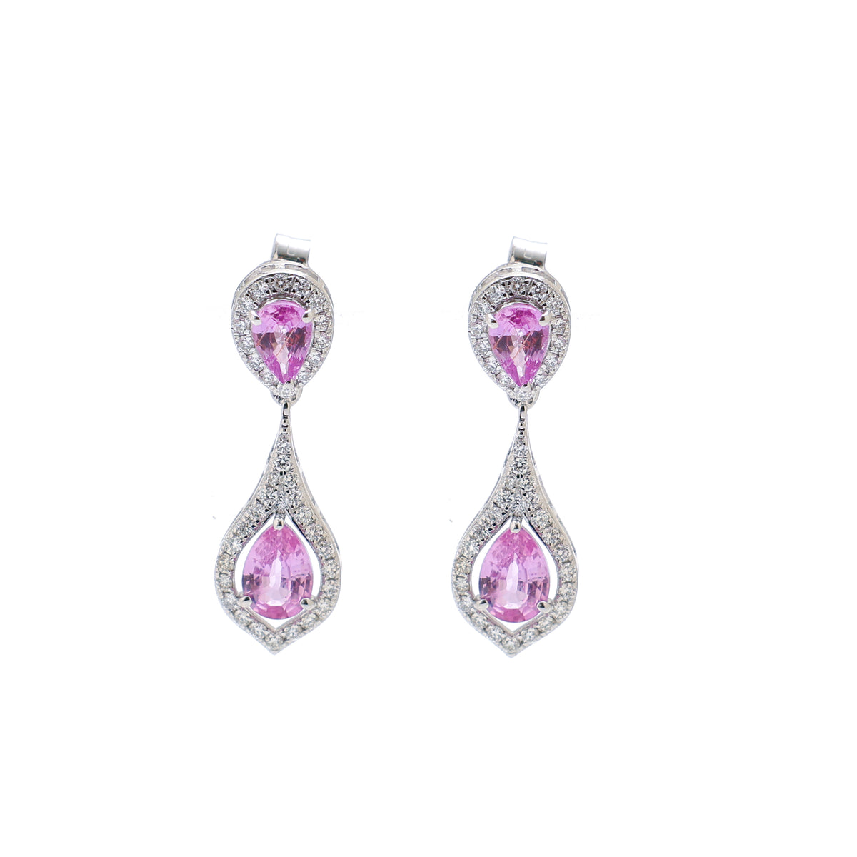 Pink Sapphire Diamond Earring
