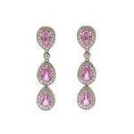 Pink Sapphire Diamond Earrings