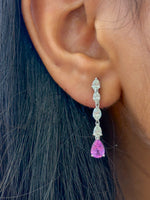 Pink Sapphire Diamond Earrings