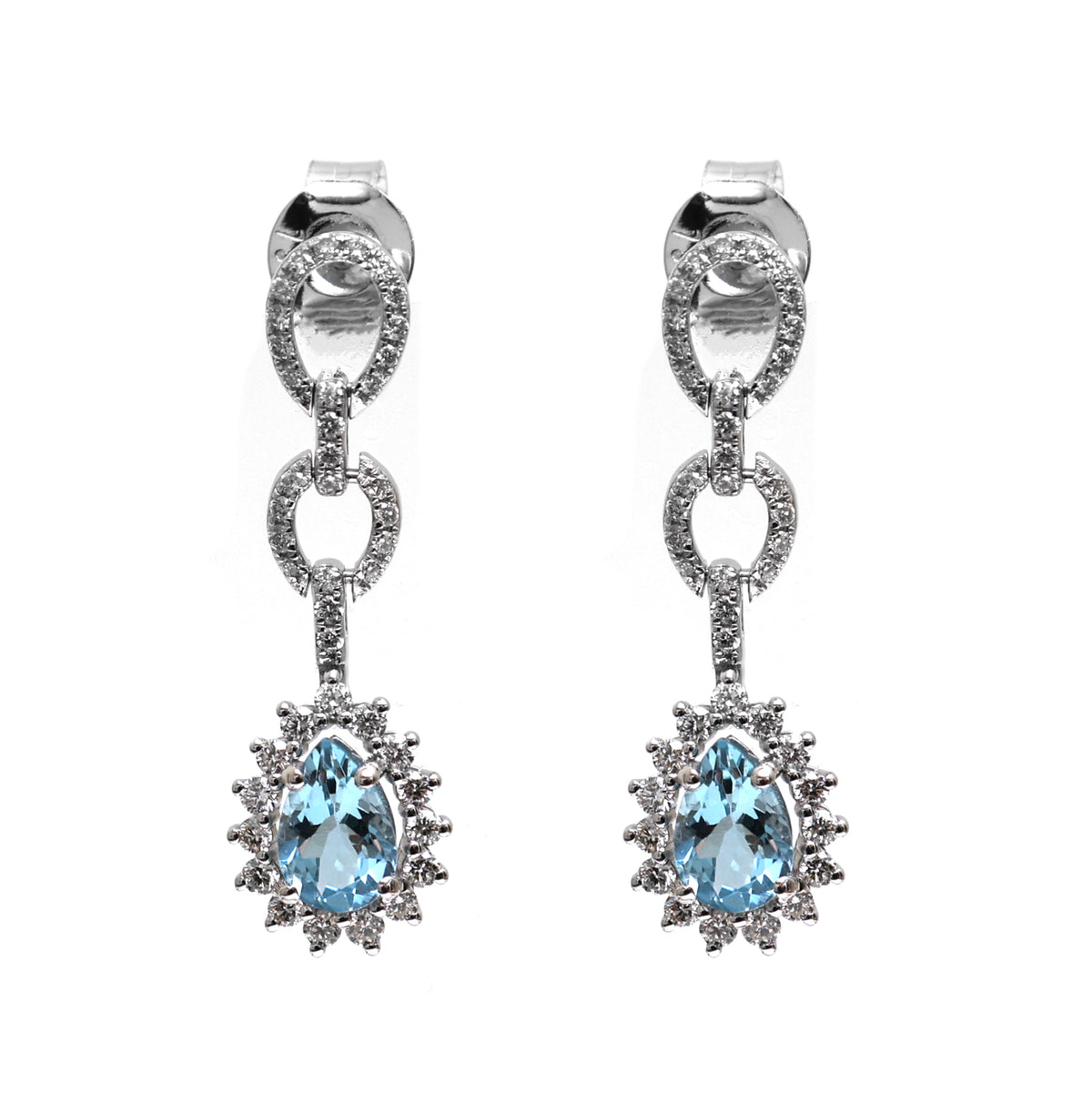 Aquamarine Diamond Earrings