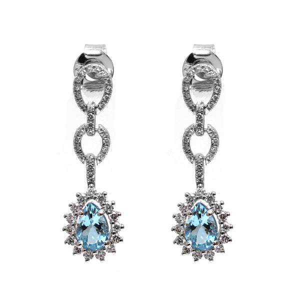 Aquamarine Diamond Earrings