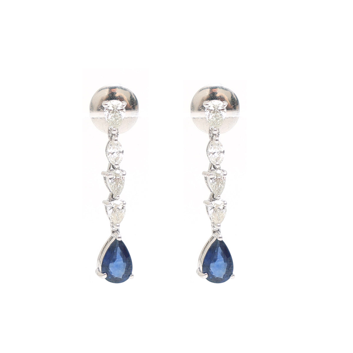 Blue Sapphire Diamond Earrings
