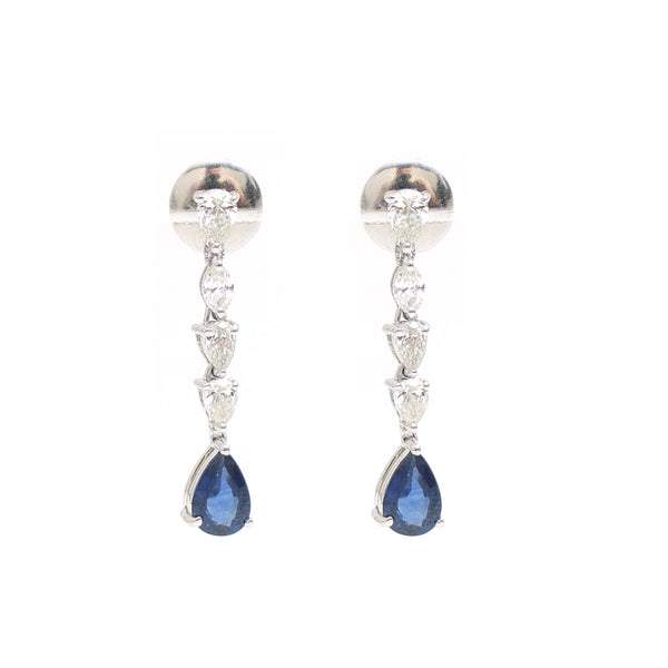 Blue Sapphire Diamond Earrings