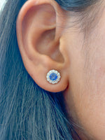 Blue Sapphire Diamond Earrings