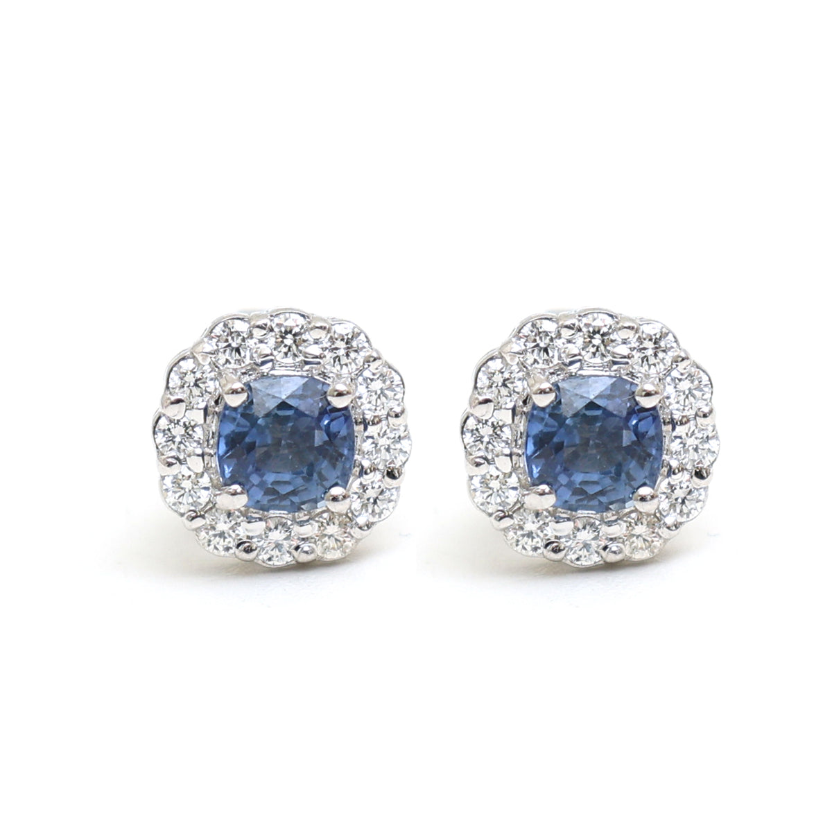 Blue Sapphire Diamond Earrings