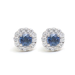 Blue Sapphire Diamond Earrings
